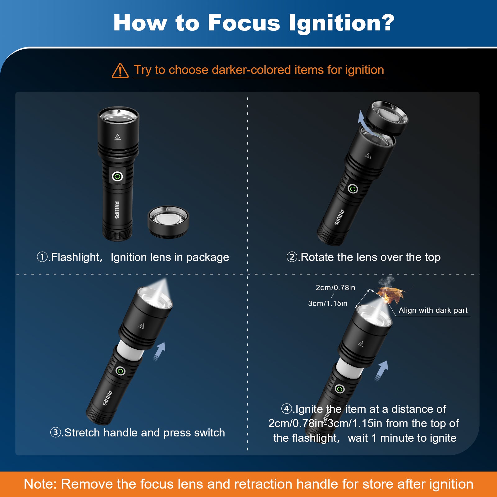 PHILIPS 5158 FLASHLIGHT CampingLight & Fire-Starting