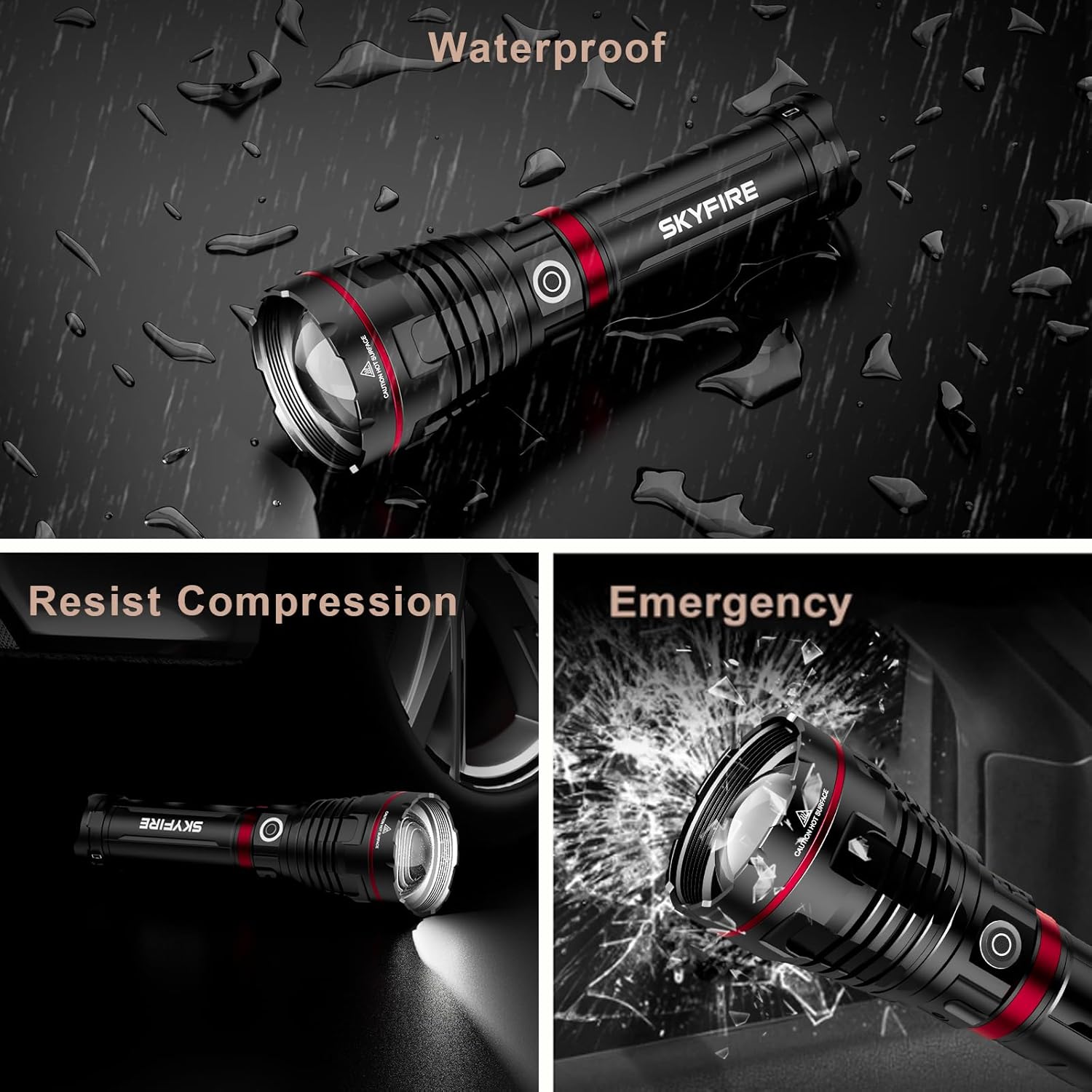 SkyFire 1209Pro Extra-Large Super Bright Flashlight