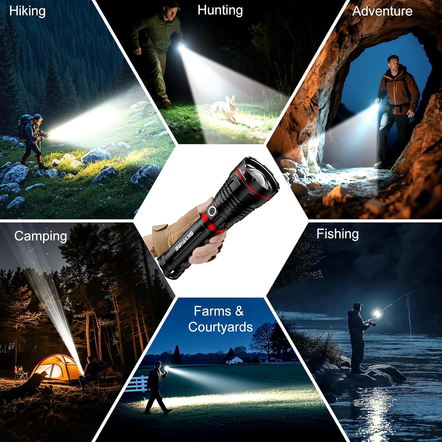 SkyFire 1209Pro Extra-Large Super Bright Flashlight
