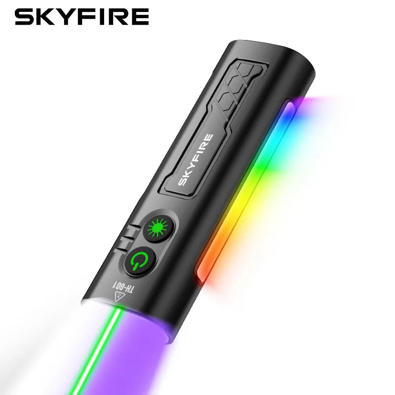 Skyfire EDC Flashlight 1500 Lumens UV Black Laser Flat Unibody Light#Color_black