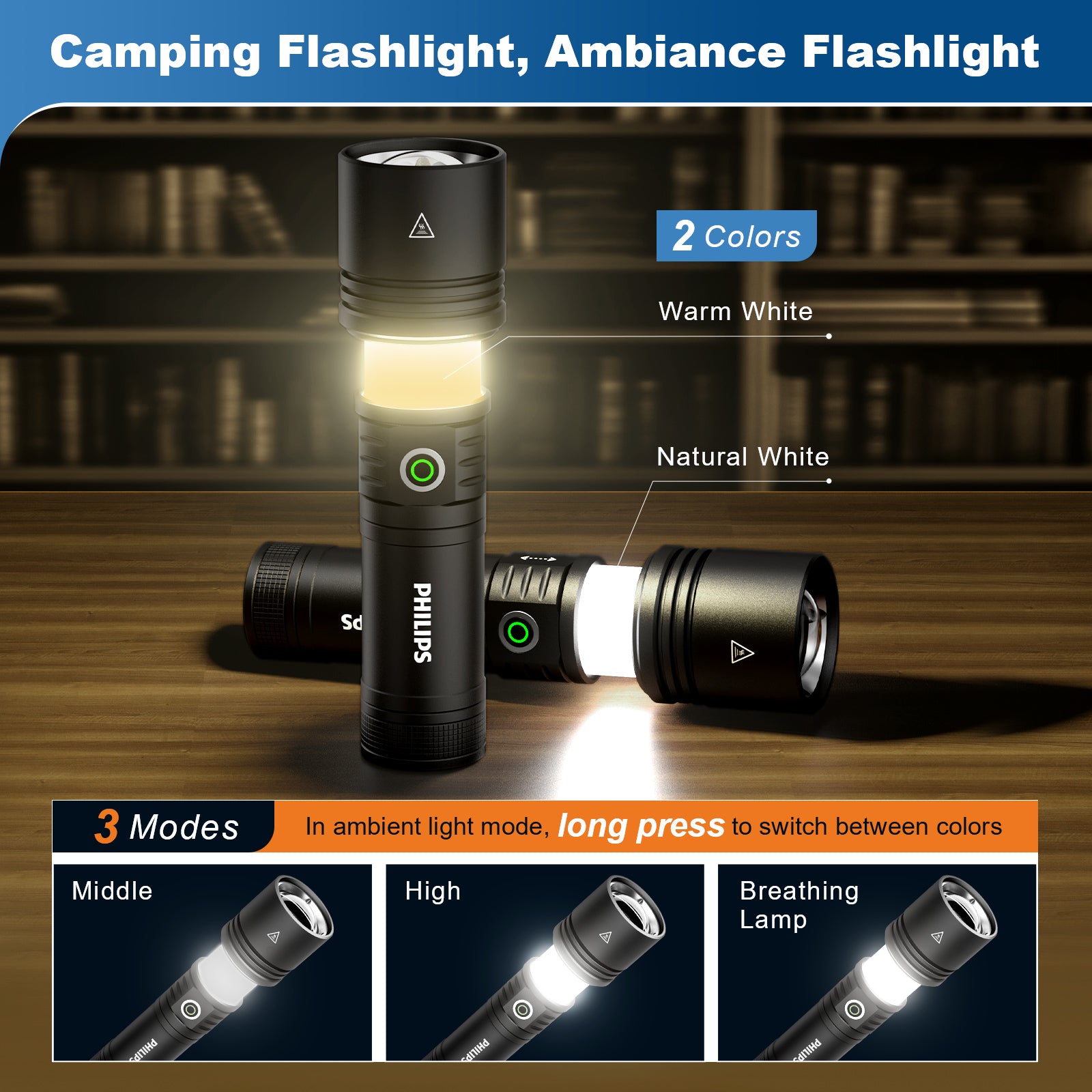 PHILIPS 5158 FLASHLIGHT CampingLight & Fire-Starting
