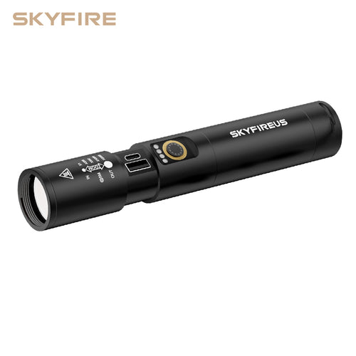 SKYFIRE 1353 Rechargeable Tactical Flashlight – 800 Lumens, Ignition Lens, Outdoor & Emergency Use