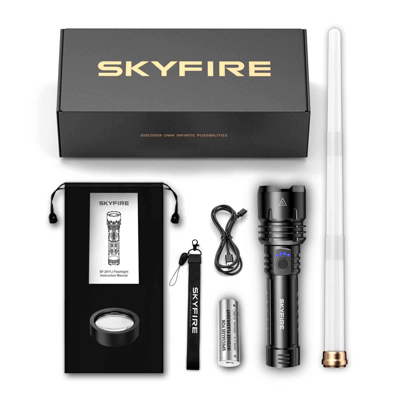 SkyFire® 1376 Upgraded High-Power Flashlight
