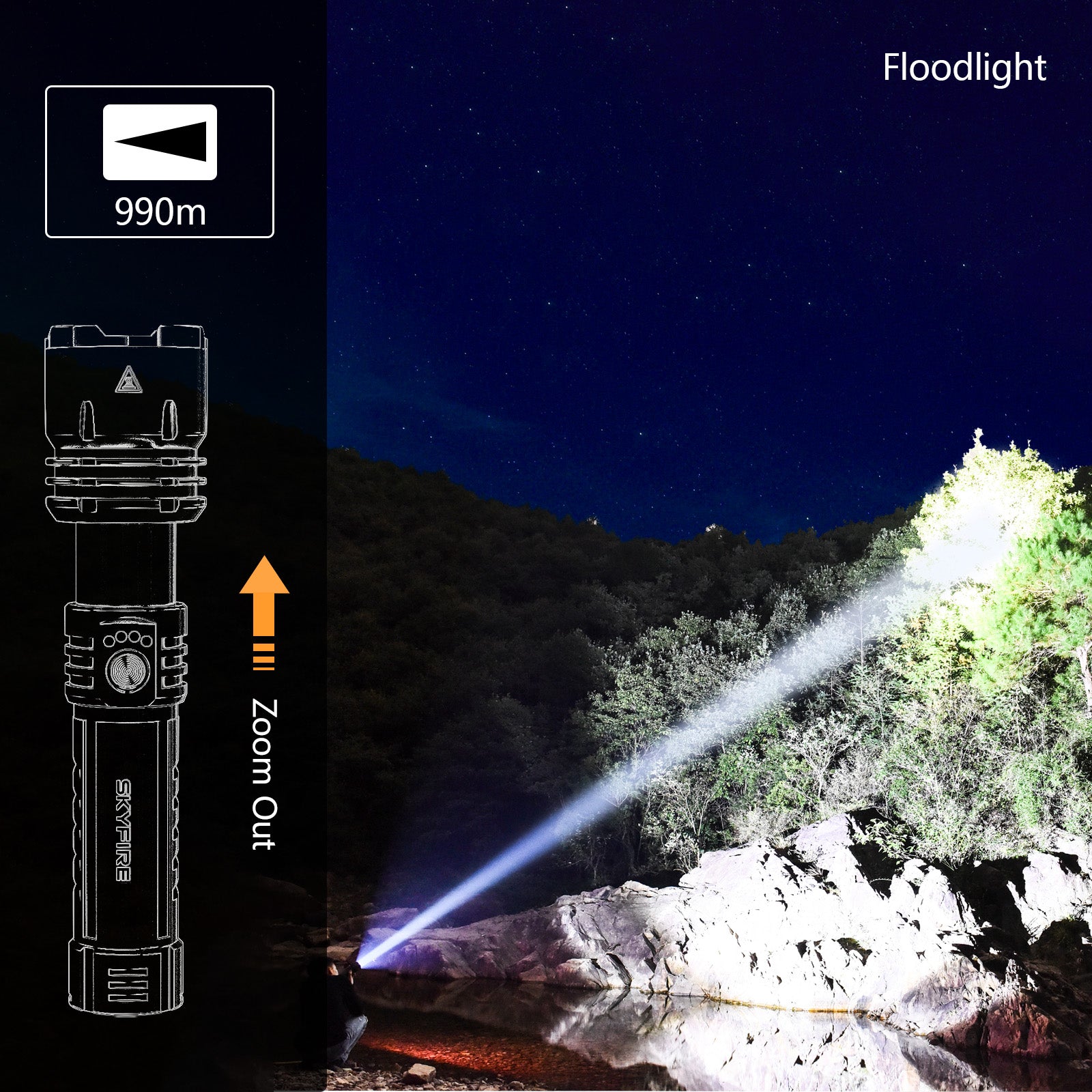 SkyFire 1376 Upgraded High-Power Flashlight