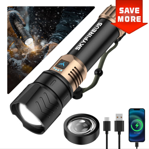 SKYFIRE 1097 FLASHLIGHT丨 High Lumens ＆ Fire-Starting