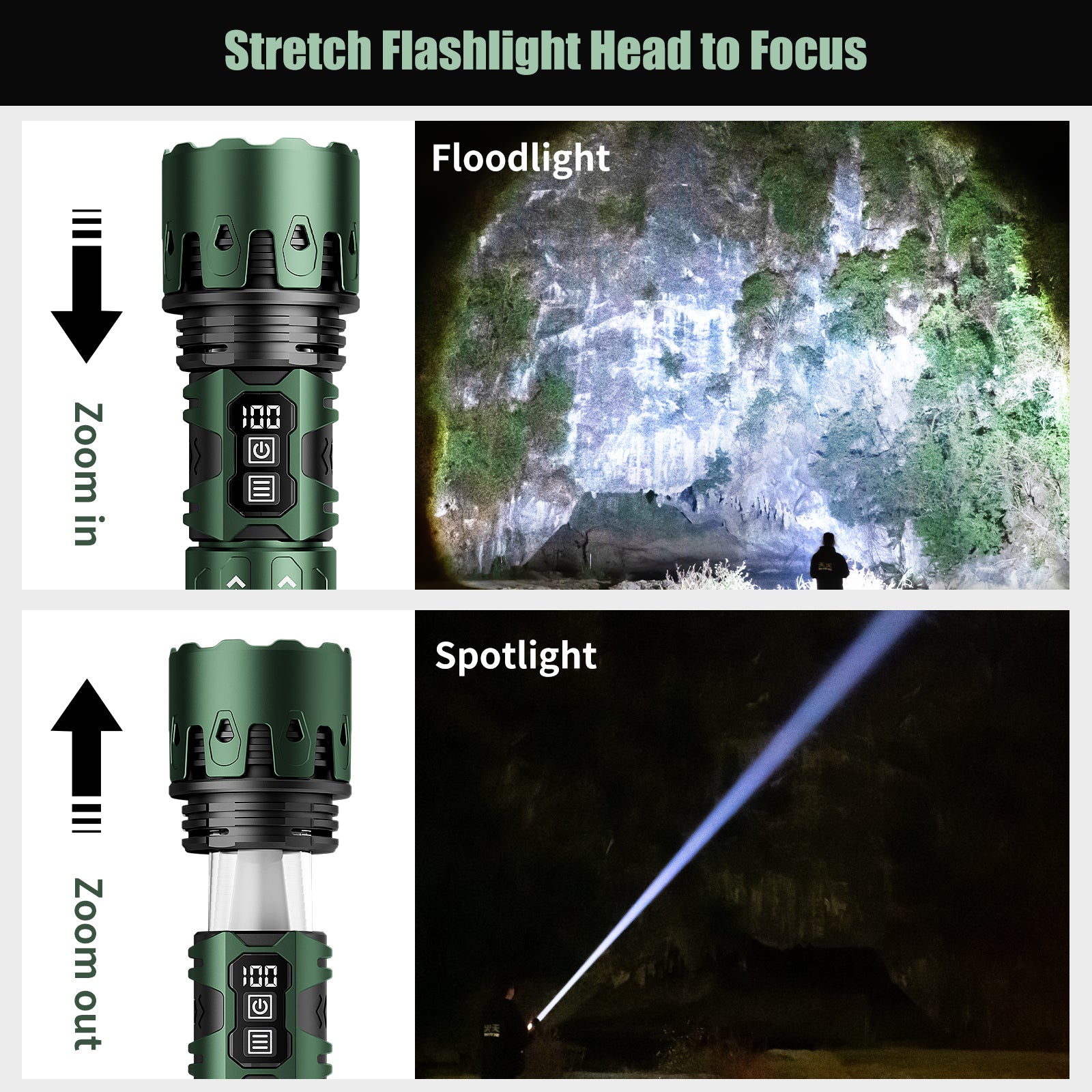 SKYFIRE 2011 Tactical Flashlight – 1300 Lumens, Dual-Color Lantern
