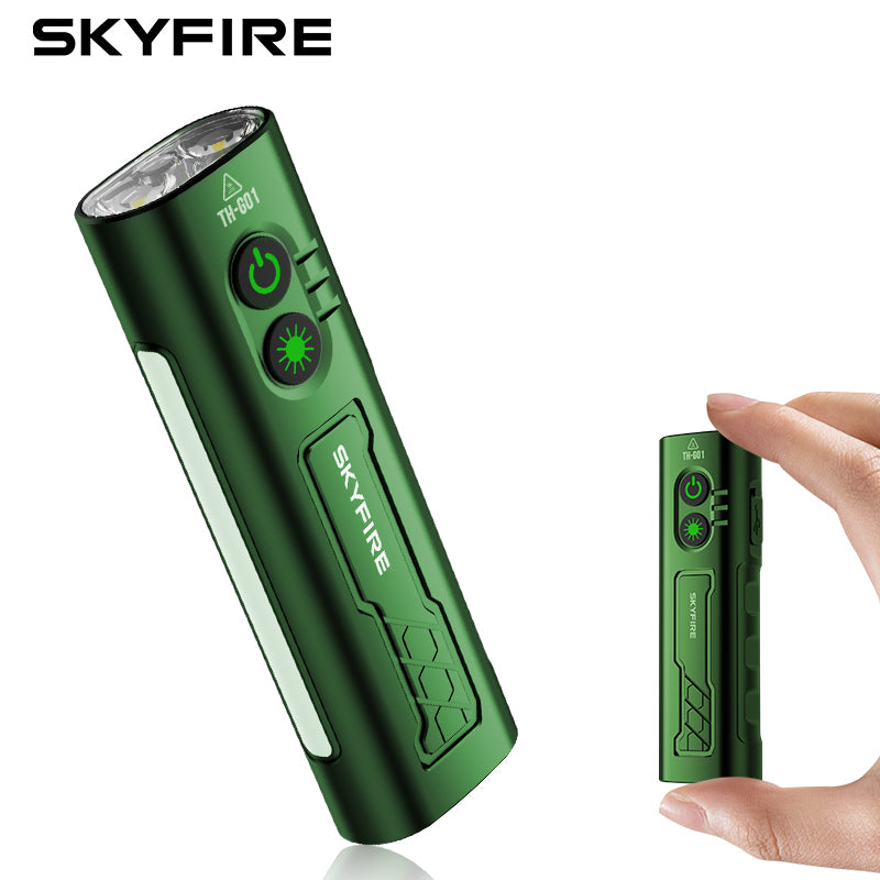 Skyfire EDC Flashlight 1500 Lumens UV Black Laser Flat Unibody Light#Color_Green