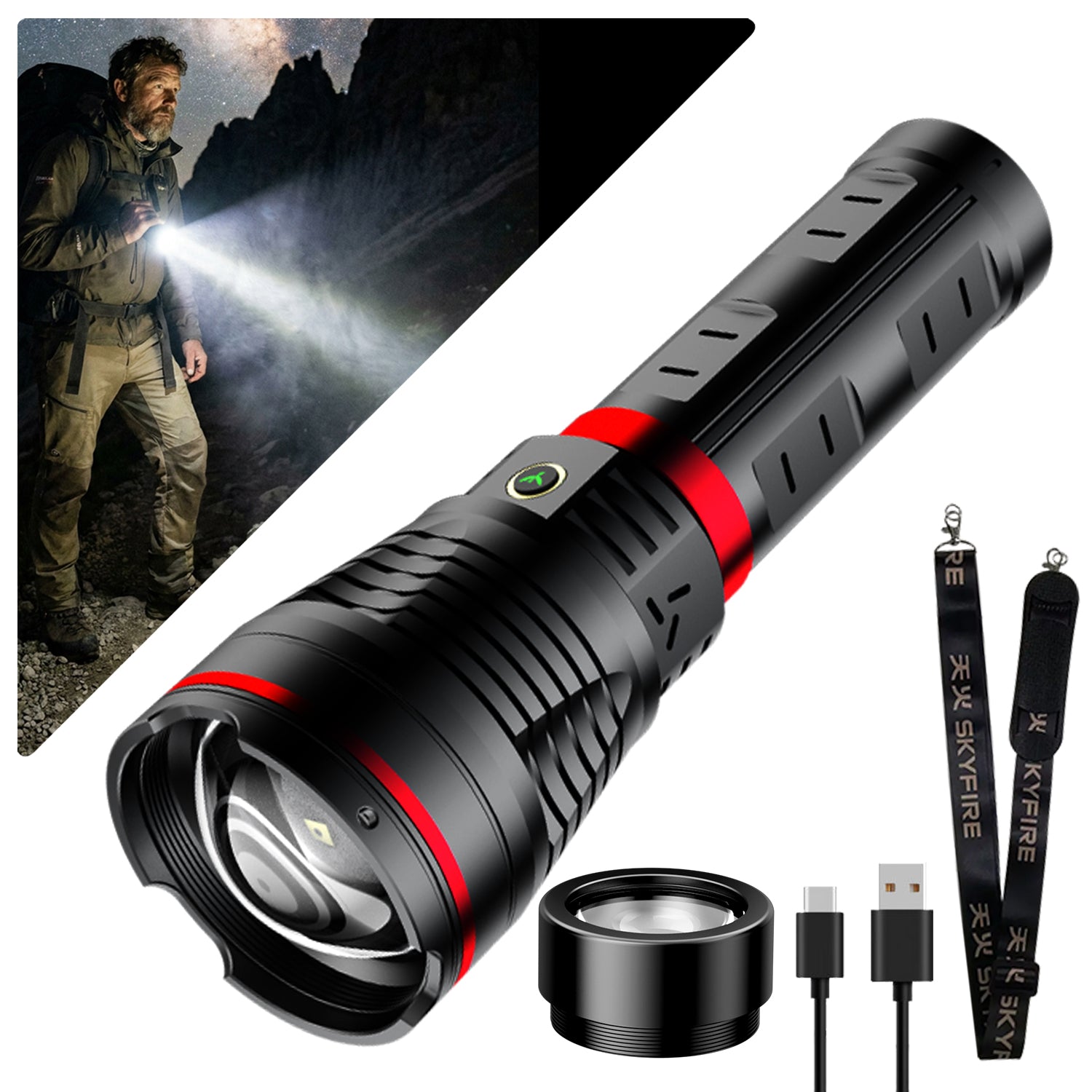 SKYFIRE 1097 [CANGLONG] Tactical Flashlight – 1300 Lumens