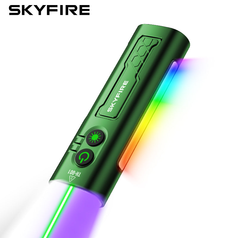 Skyfire EDC Flashlight 1500 Lumens UV Black Laser Flat Unibody Light#Color_Green