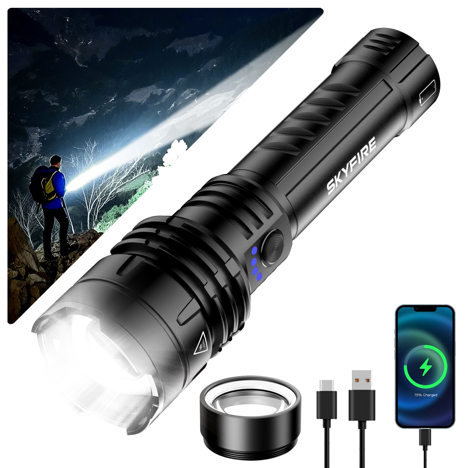 SkyFire 1376 Upgraded High-Power Flashlight