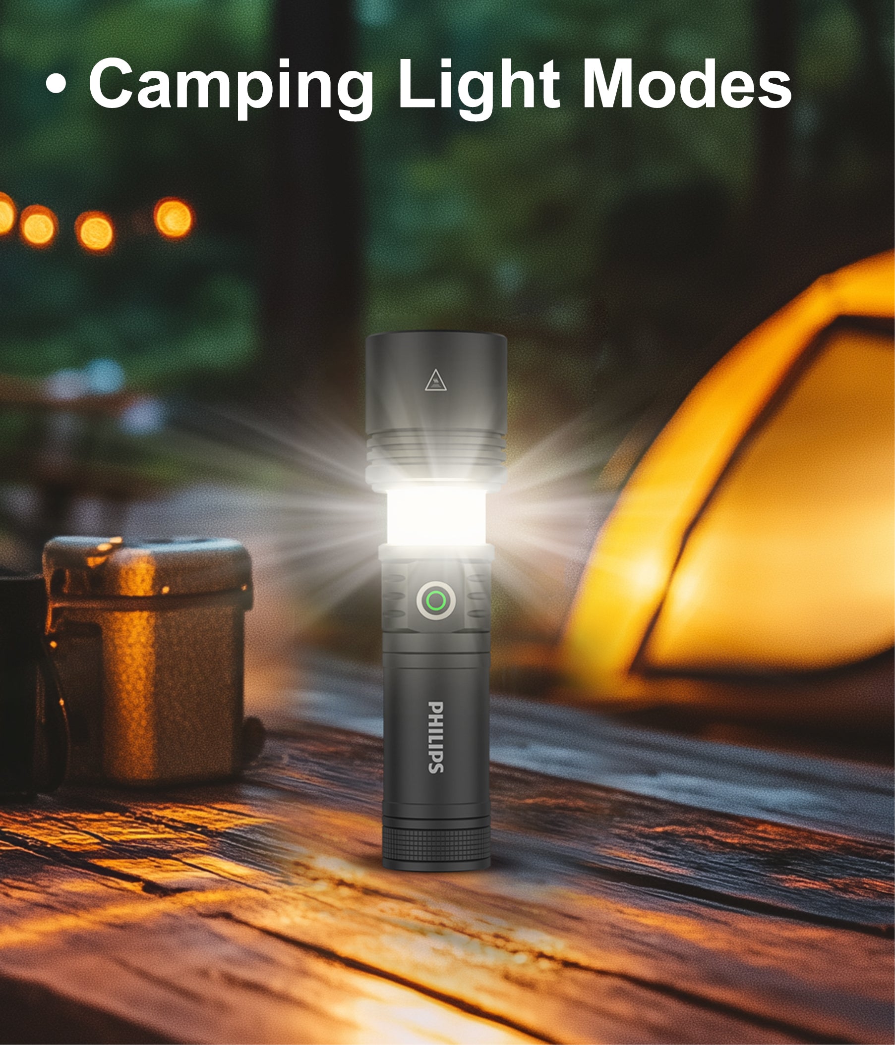 5158 Rechargeable Flashlight – Philips Authorized, Ignition Lens & Camping Light, Outdoor Tactical Use