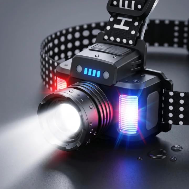 546 SKYFIRE 3000 Lumens Rechargeable Headlamp with Motion Sensor | IPX6 Waterproof for Camping Hiking